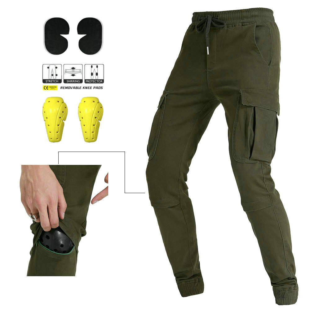 Motorcycle Gear Jeans - バイク作業用レギンス、多ポケット付き保護具付きジーンズ、男性用機関車用耐衝撃カジュアルライディングパンツ、装備品