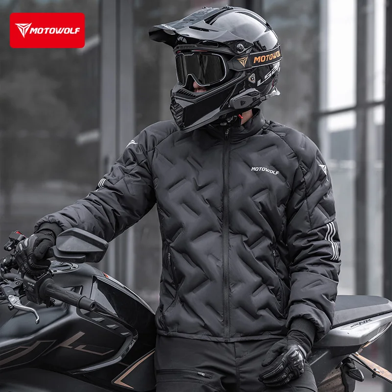 Motorcycle Gear White - オートバイダウンジャケット冬防水ホワイトダックダウンジャケット内蔵CE保護具付き暖かいモトバイク防風ジャケット