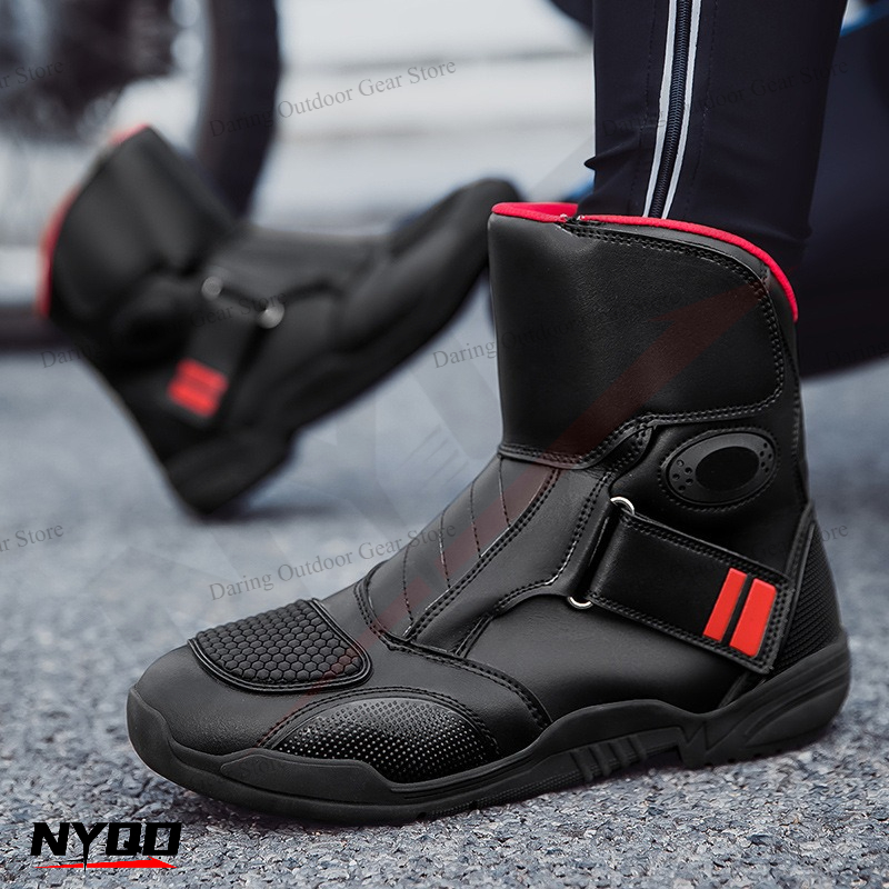 オートバイブーツライディングシューズ男性女性耐候性防水レーシ - Motorcycle Gear For Plus Size Women のレビューと価格