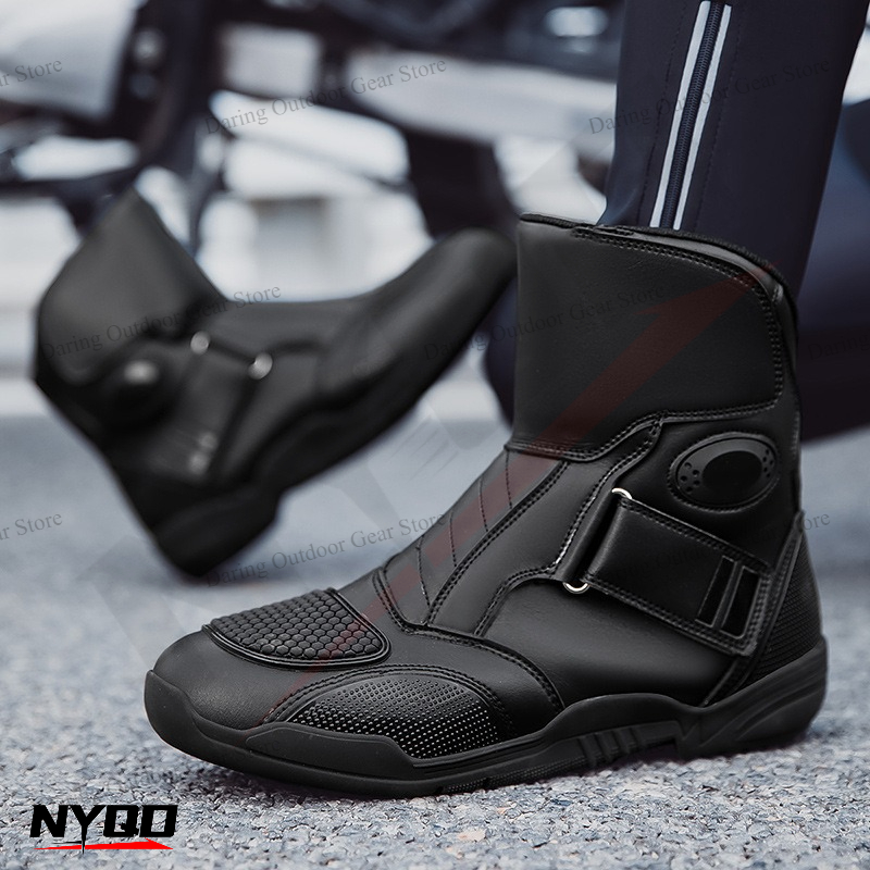 オートバイブーツライディングシューズ男性女性耐候性防水レーシ - Motorcycle Gear For Plus Size Women のレビューと価格