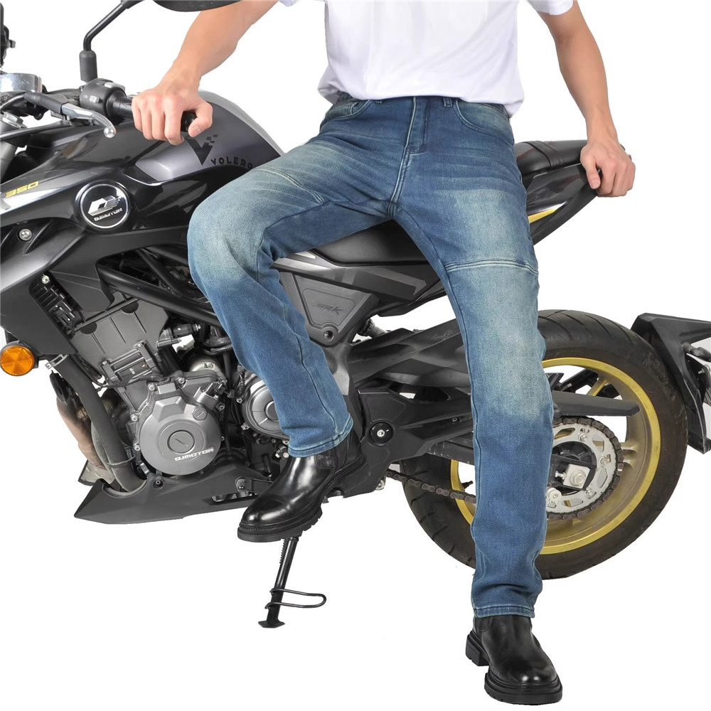 バイク用ジーンズパンツ |   柔らかい弾性インセットギア  - Motorcycle Gear Jeans のレビューと価格