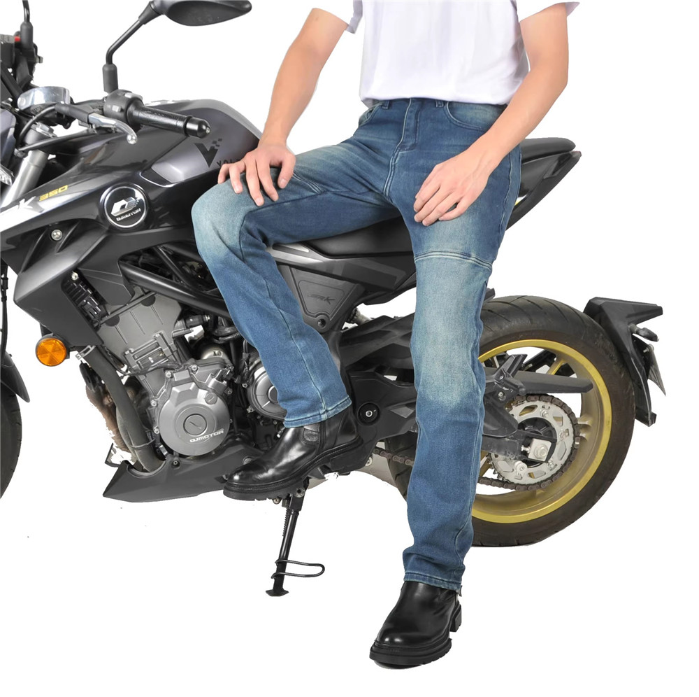 バイク用ジーンズパンツ |   柔らかい弾性インセットギア  - Motorcycle Gear Jeans のレビューと価格