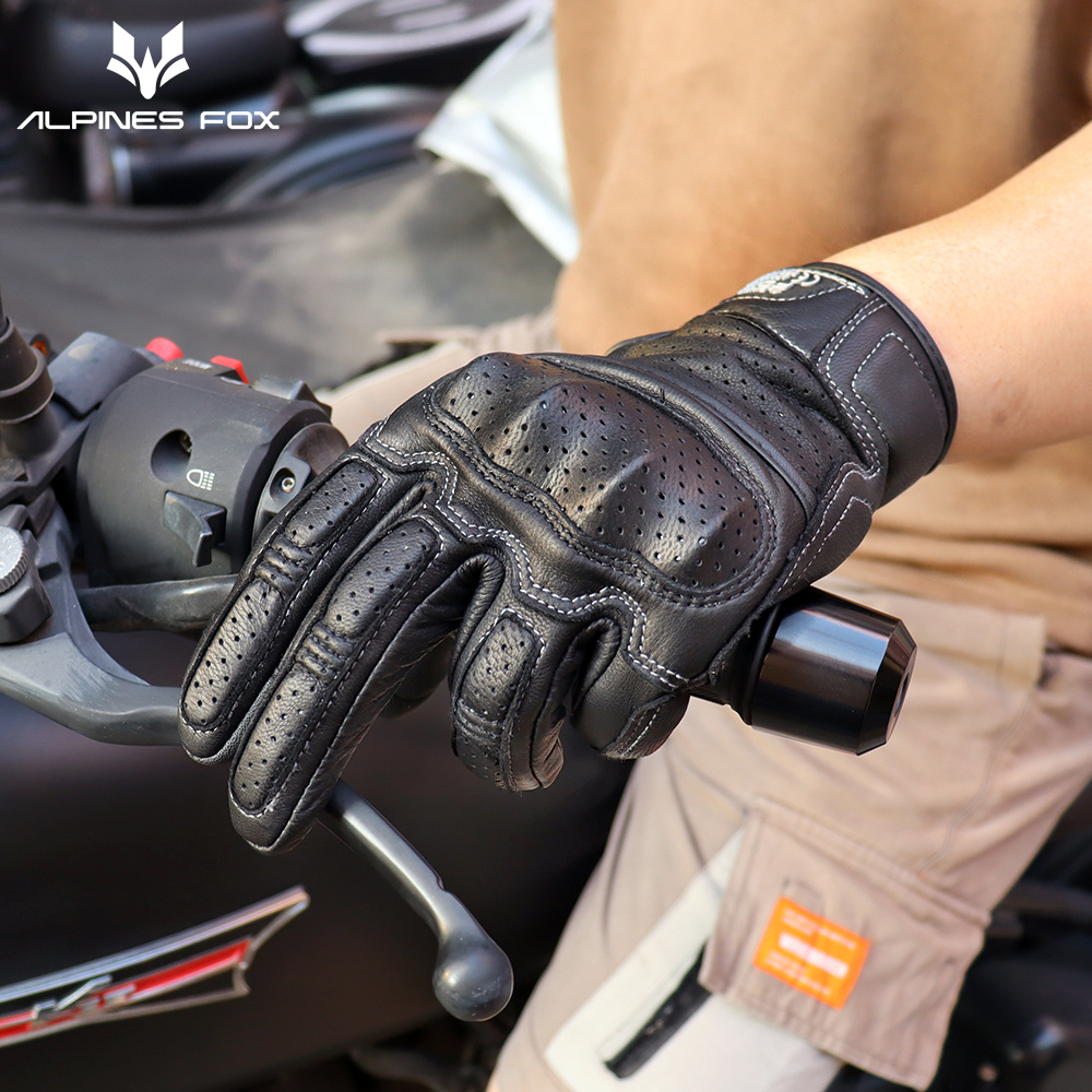 男性用の革製オートバイ用手袋,レトロな保護ギア,ロードレーシ - Motorcycle Gear Alpine のレビューと価格