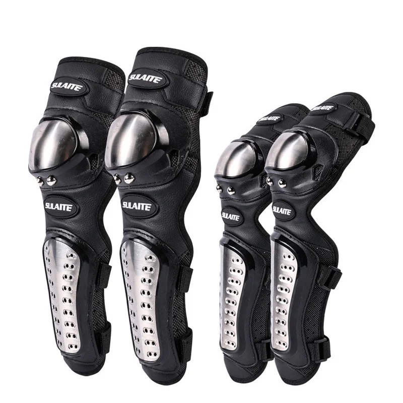 4 ピース/セットオートバイニーパッドステンレス鋼モト肘膝パ - Motorcycle Gear Bundle のレビューと価格