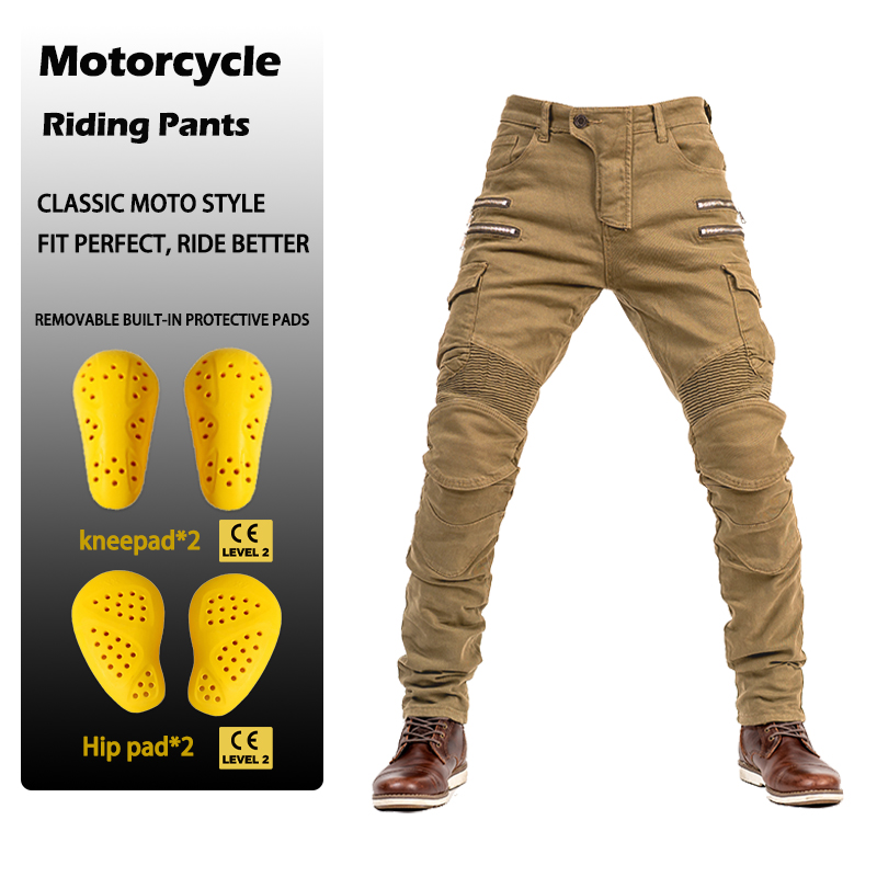 メンズ・レディース スリムフィット ジッパー付きデニム バイ - Motorcycle Gear Jeans のレビューと価格