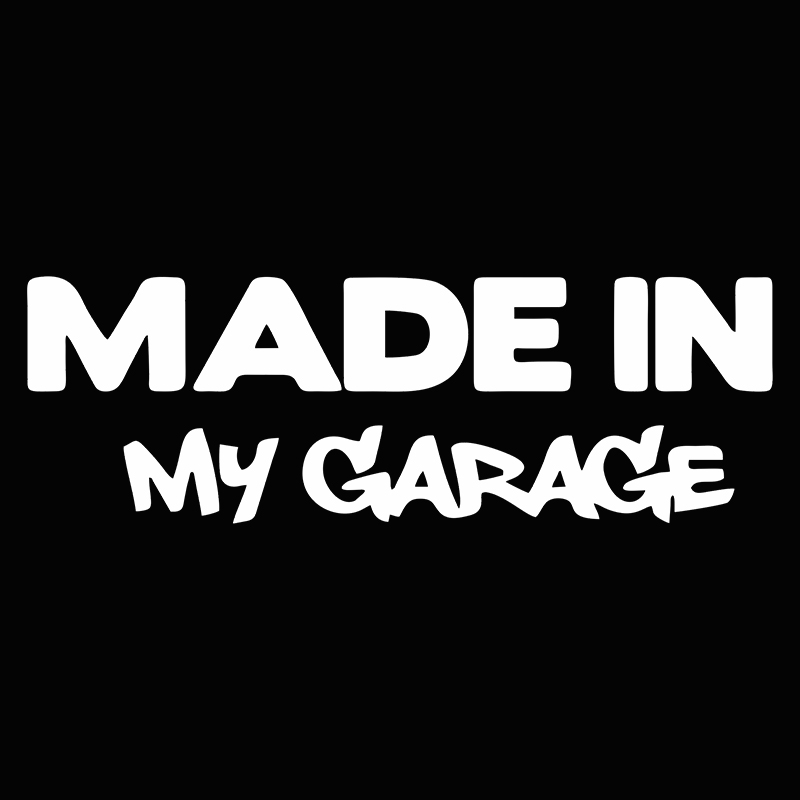 1pc MADE IN MY GARAGE 面白い車のステッ - Motorcycle Gear White のレビューと価格