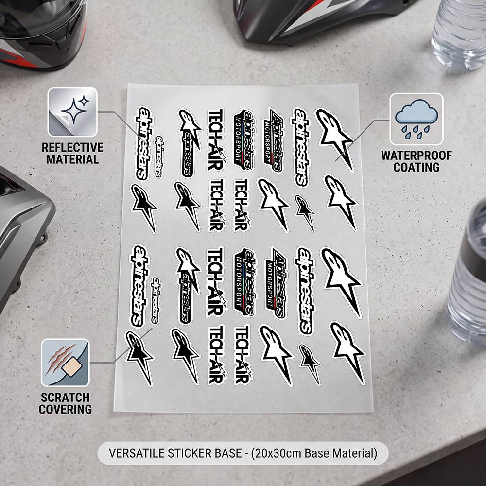 A-aLpInE sTaRs-S 高視認性反射防水デカール  - Motorcycle Gear Alpine のレビューと価格