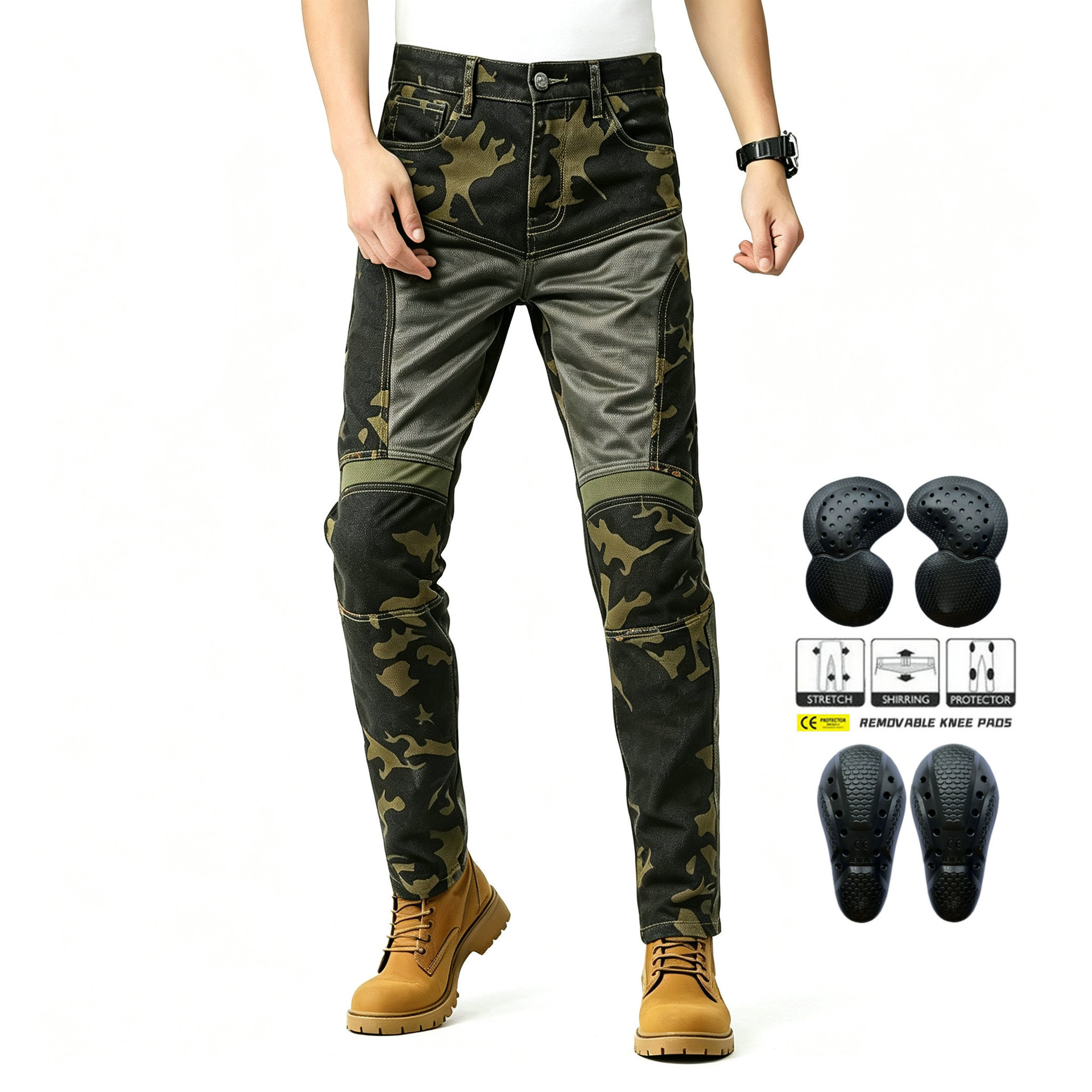オートバイライディングジーンズ夏通気性デニムパンツスリムフィ - Motorcycle Gear Jeans のレビューと価格