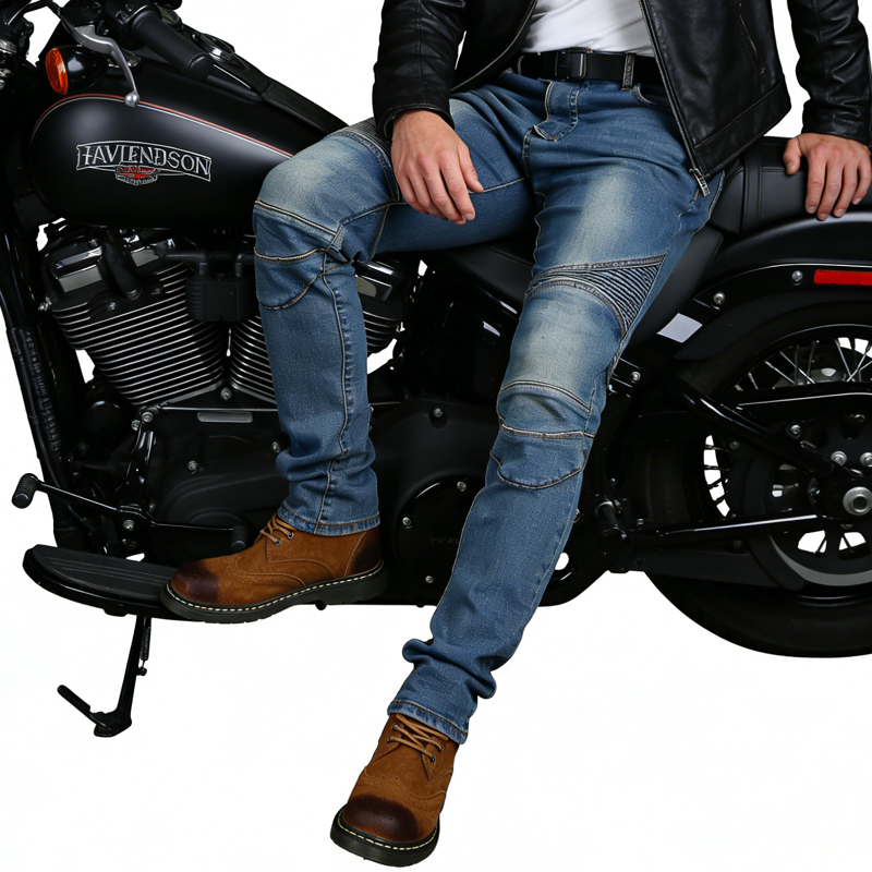 メンズオートバイジーンズブルーダートバイクパンツオフロードラ - Motorcycle Gear Jeans のレビューと価格